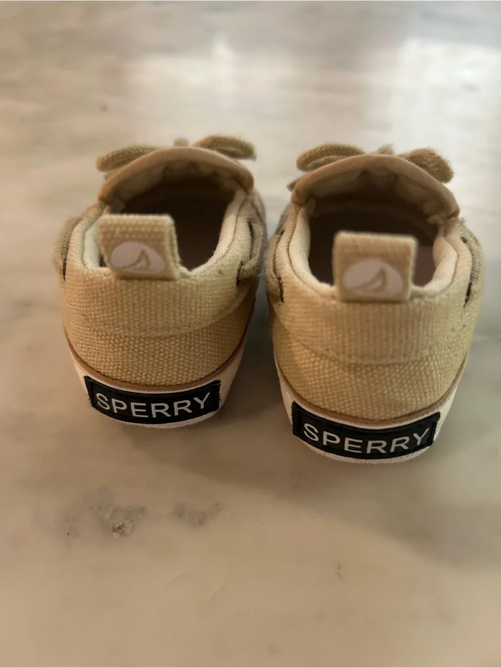 Sperry Kids Canvas Tassel Boat Shoes in Tan